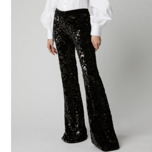 Alexis Velvet Sequins Flared Pants - NWOT NAVY BLUE